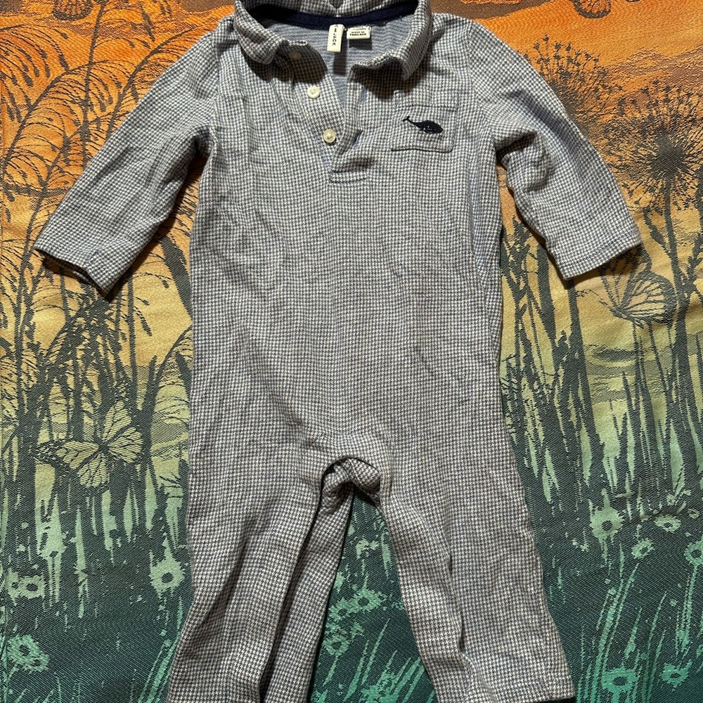 Janie and Jack Gray One Piece with Collared Neckline